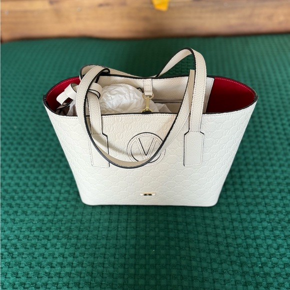 Mario Valentino Handbags - VALENTINO BY MARIO VALENTINO Prince Logo Leather Tote